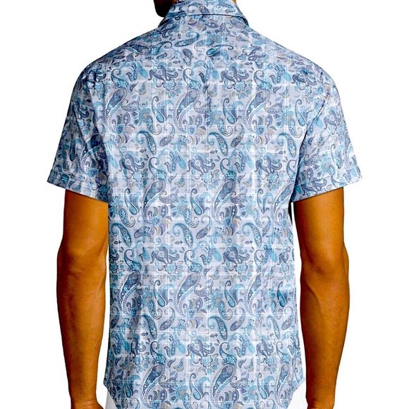 ROBERT GRAHAM ‘SHAW’ PLAID PAISLEY SHORT SLEEVE TAILORED FIT SHIRT - Picture 6 of 12